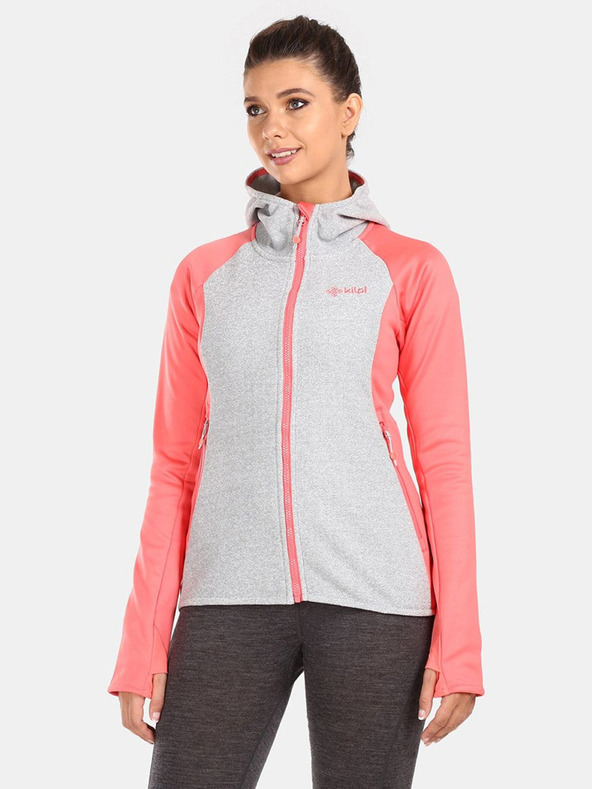 Kilpi Felpa da donna in pile grigio e rosa Kilpi VERSAM-W