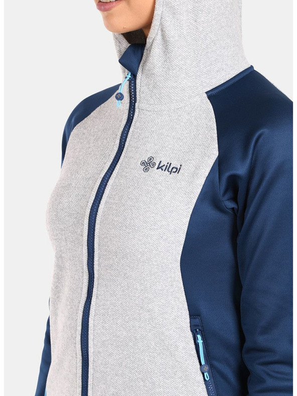 Kilpi Felpa con cappuccio in pile da donna grigia e blu Kilpi VERSAM-W