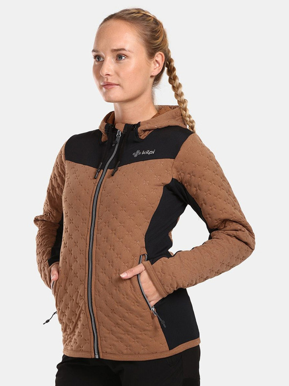 Kilpi Felpa da donna nera e marrone Kilpi NEVIA-W