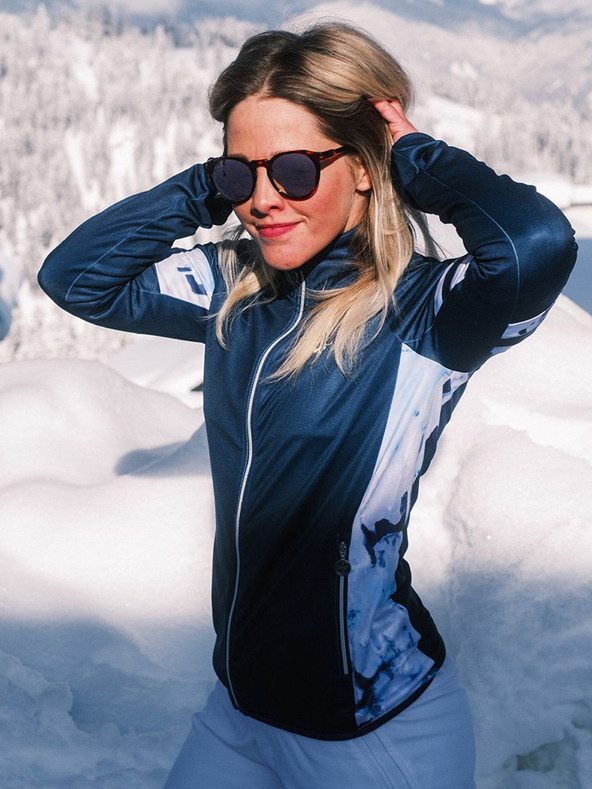 Kilpi Maglietta sportiva a collo alto da donna blu scuro KILPI LEEMA