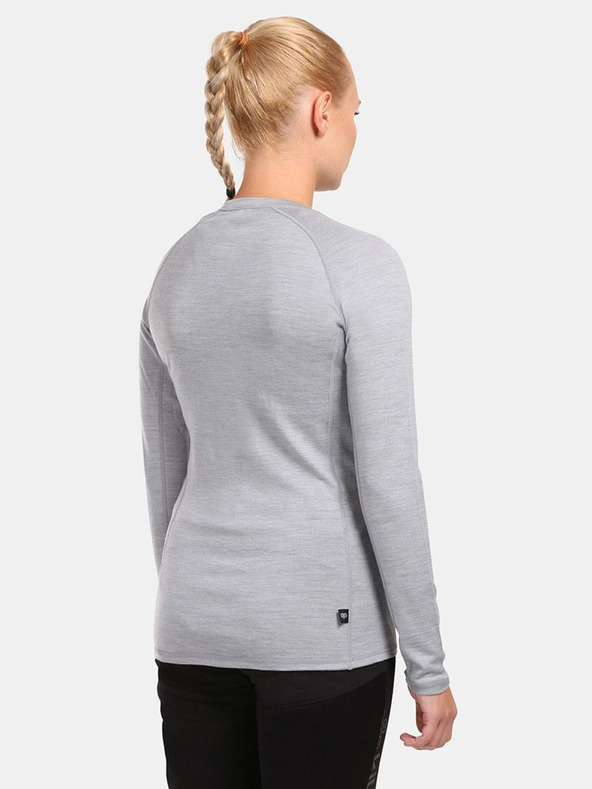 Kilpi Maglietta donna grigio chiaro in lana merino Kilpi MAVORA TOP