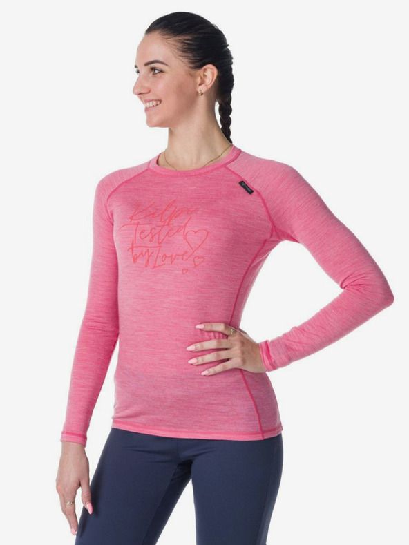 Kilpi Maglietta rosa da donna in lana merino Kilpi MAVORA TOP