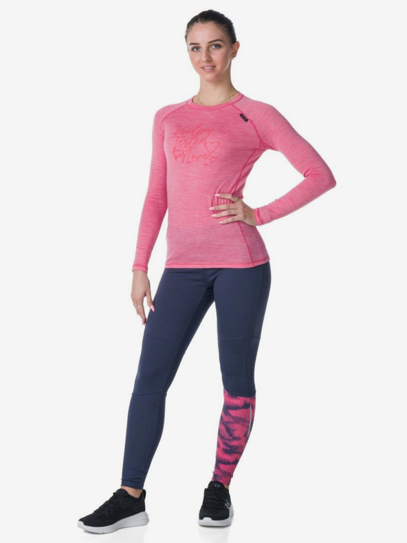 Kilpi Maglietta rosa da donna in lana merino Kilpi MAVORA TOP