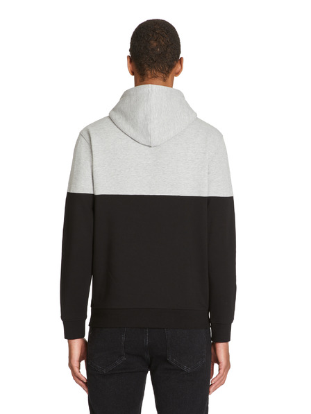 Celio Felpa nera e grigia da uomo con cappuccio Celio Jecobloco