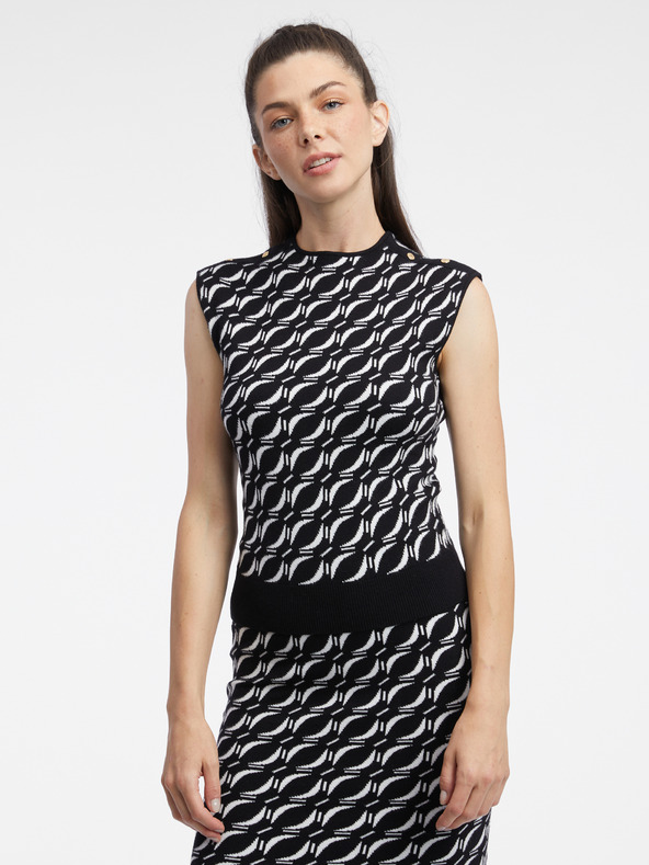 Orsay Maglia da donna a fantasia bianca e nera ORSAY