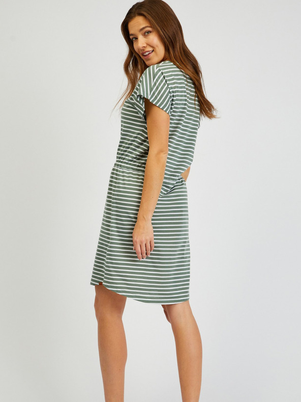 Sam 73 Abito a righe bianche e verdi da donna con cravatta SAM73 Sagitta