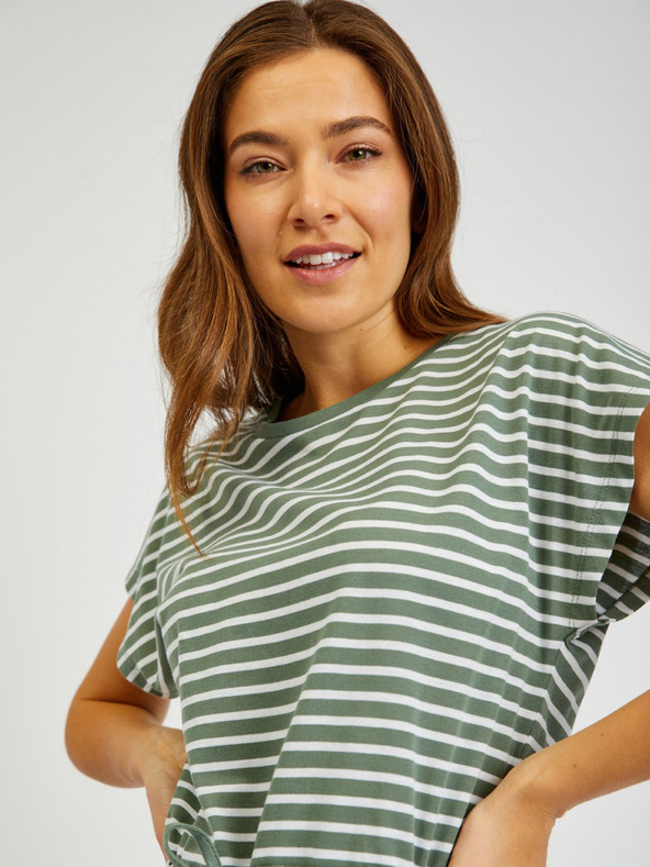 Sam 73 Abito a righe bianche e verdi da donna con cravatta SAM73 Sagitta