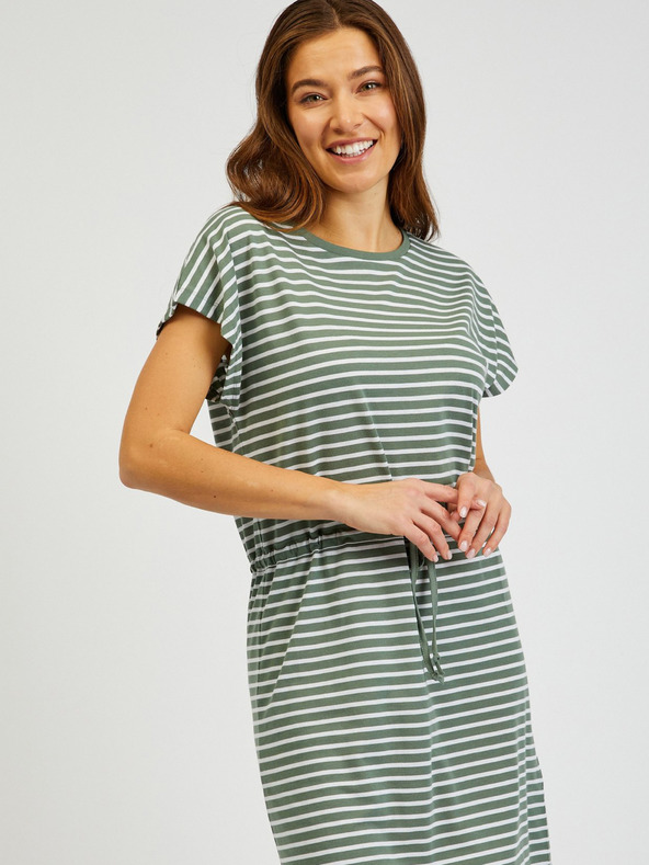 Sam 73 Abito a righe bianche e verdi da donna con cravatta SAM73 Sagitta