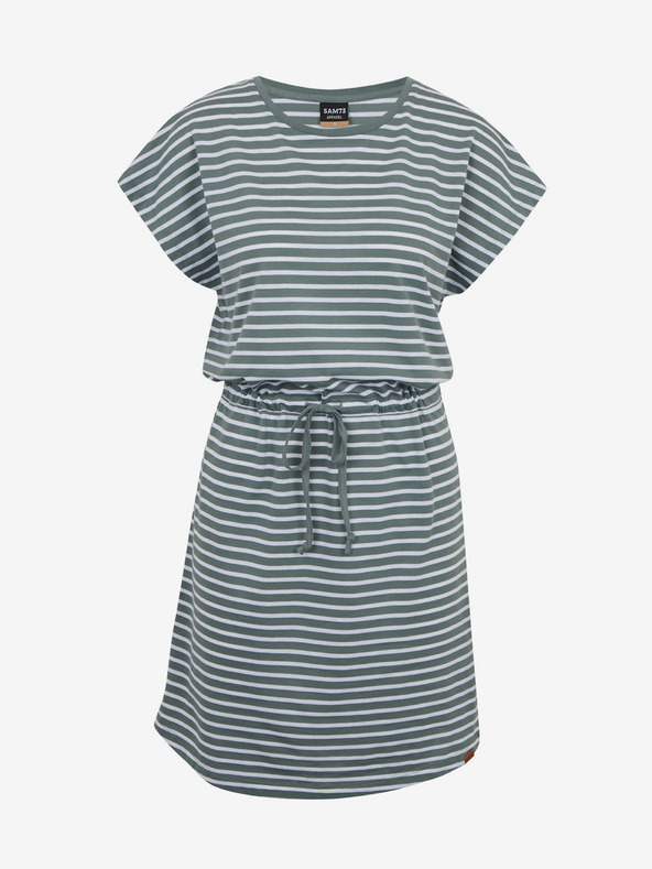Sam 73 Abito a righe bianche e verdi da donna con cravatta SAM73 Sagitta