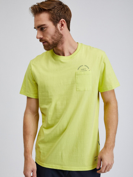 Sam 73 T-shirt uomo gialla in cotone con taschino SAM73 Fenaklid