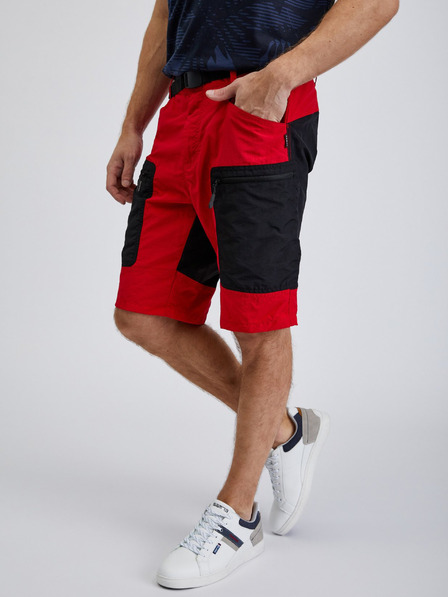 Sam 73 Pantaloncini da uomo neri e rossi SAM73 Andalusit