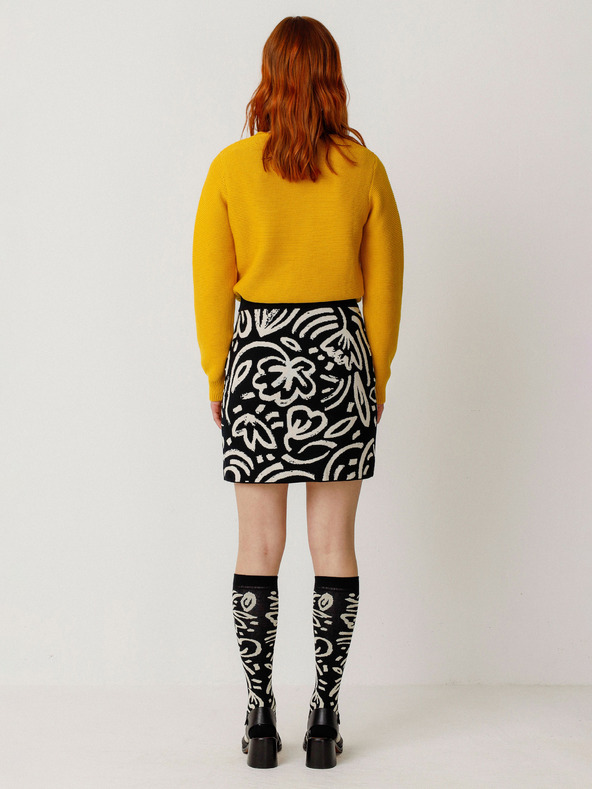 SKFK SKFK Gonna floreale Falda Karia Crema e Nero Donna