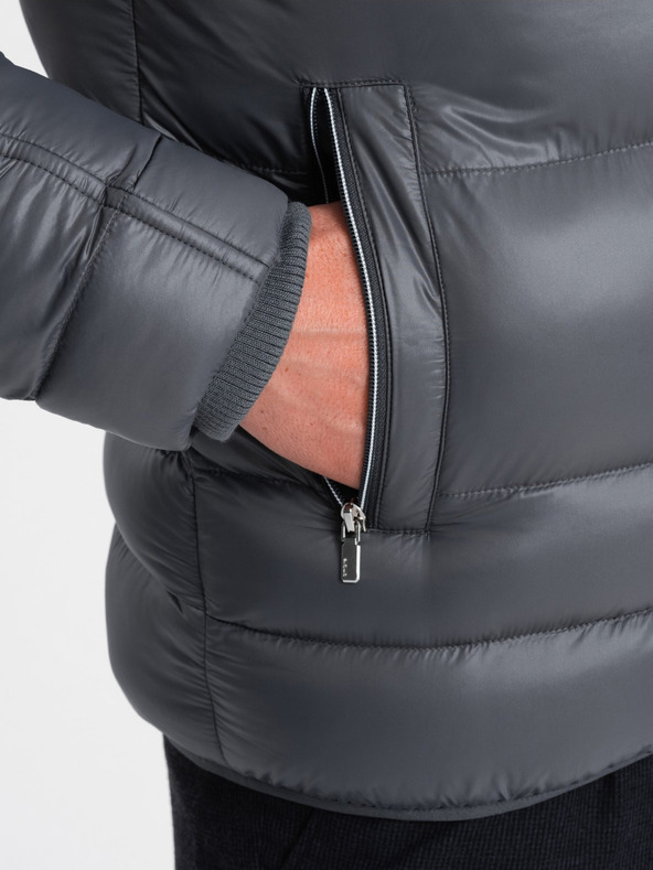 Ombre Clothing Giacca invernale trapuntata da uomo grigia Abbigliamento Ombre