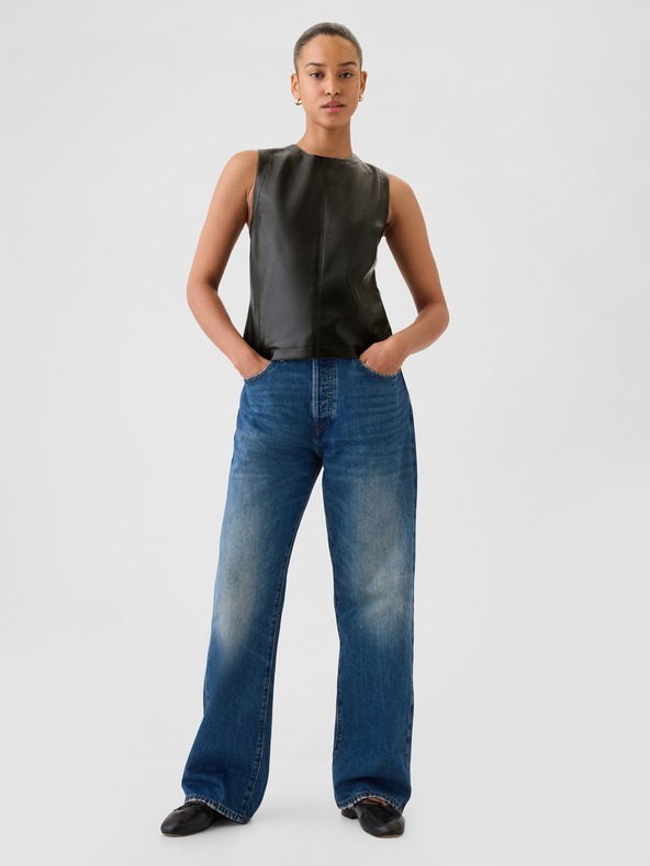 GAP Faux Leather Top GAP