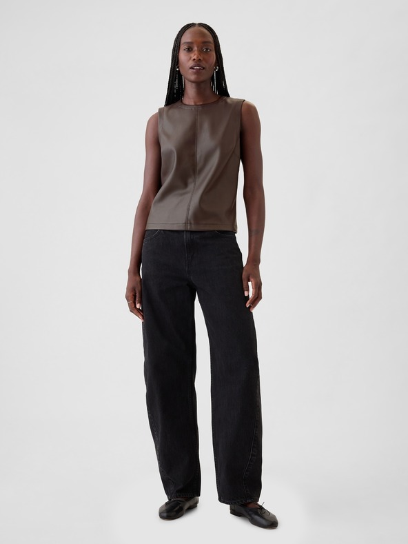 GAP Faux Leather Top GAP