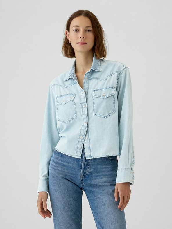 GAP Cropped Western Denim Shirt GAP