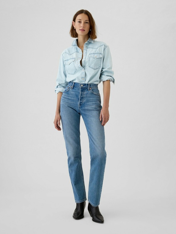 GAP Cropped Western Denim Shirt GAP
