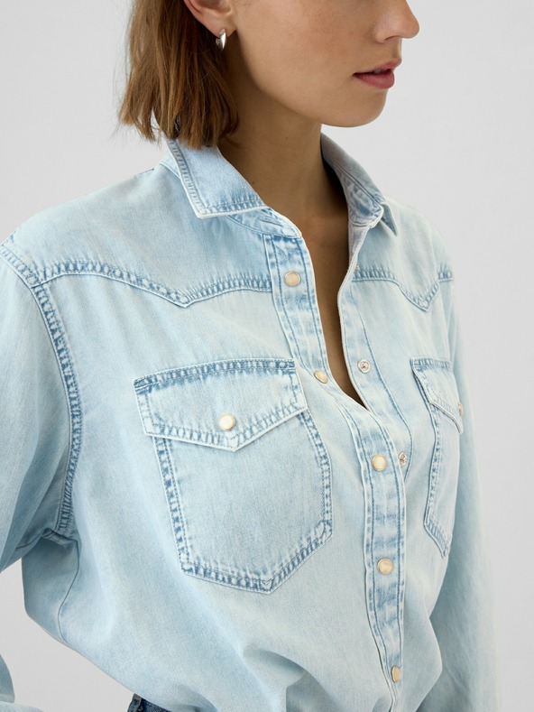GAP Cropped Western Denim Shirt GAP