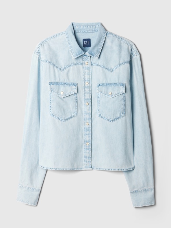 GAP Cropped Western Denim Shirt GAP