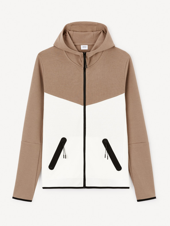 Celio Jenewyoke felpa con zip e cappuccio