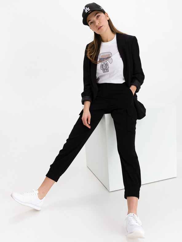 Karl Lagerfeld Maglietta bianca da donna a fantasia KARL LAGERFELD