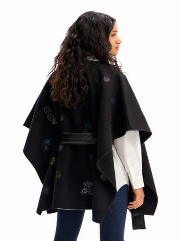 Desigual Desigual Threadflor Milano poncho fantasia da donna nero
