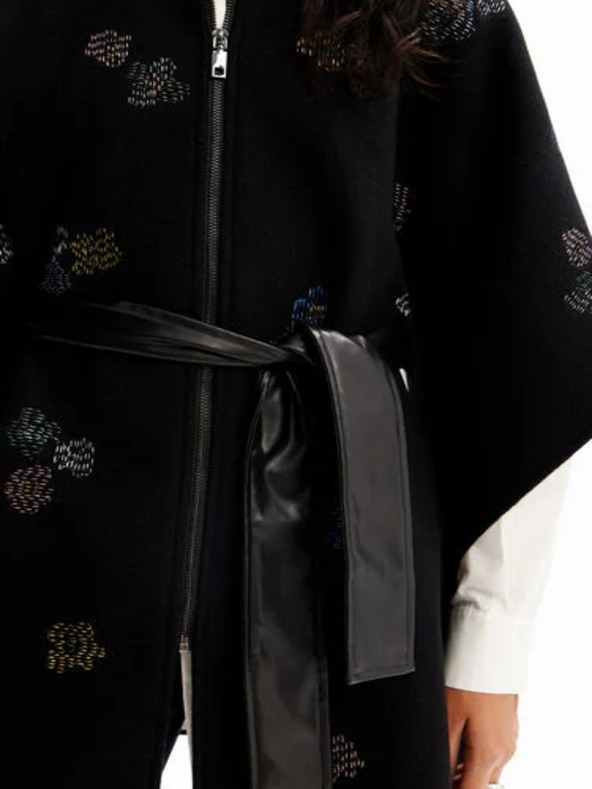 Desigual Desigual Threadflor Milano poncho fantasia da donna nero