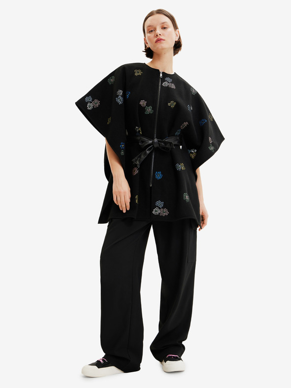 Desigual Desigual Threadflor Milano poncho fantasia da donna nero
