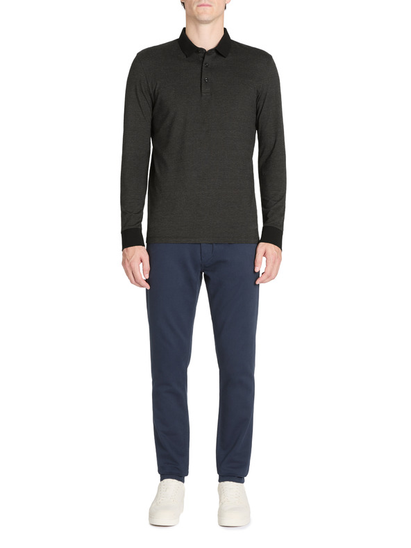 Celio Polo nera a maniche lunghe da uomo Celio Jeshintano