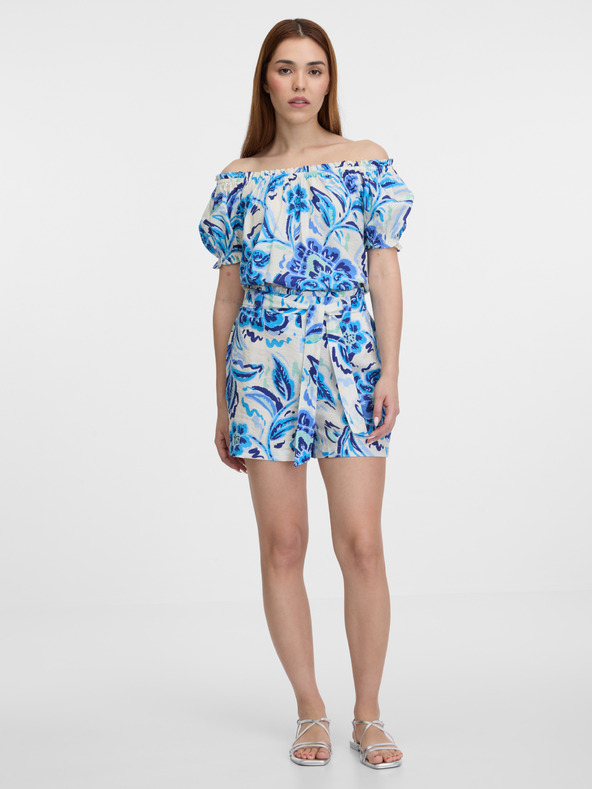 Orsay Pantaloncini da donna ORSAY blu chiaro a fantasia