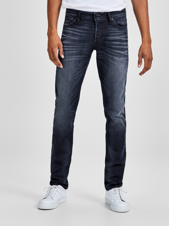 Jack & Jones Jeans slim fit blu scuro con effetto ricamato Jack & Jones Glenn