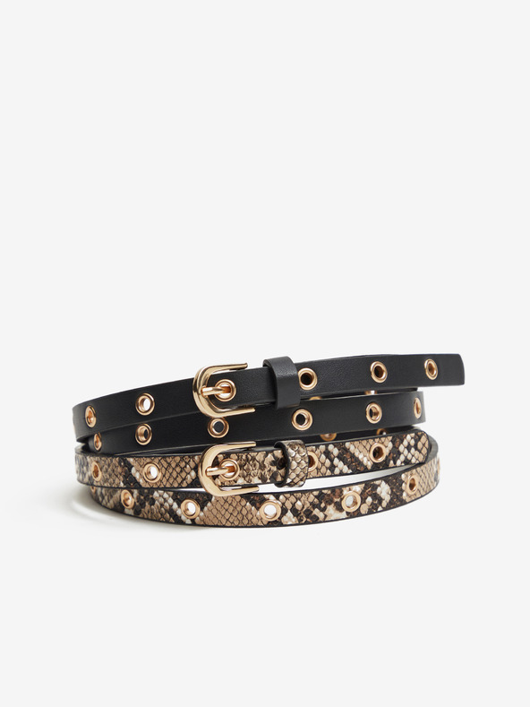 Orsay Cintura da donna marrone chiaro e nera 2 pezzi ORSAY