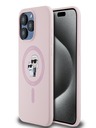 Karl Lagerfeld Silicone liquido Karl and Choupette Magsafe Back Cover per iPhone 14 Pro Max Rosa Karl Lagerfeld