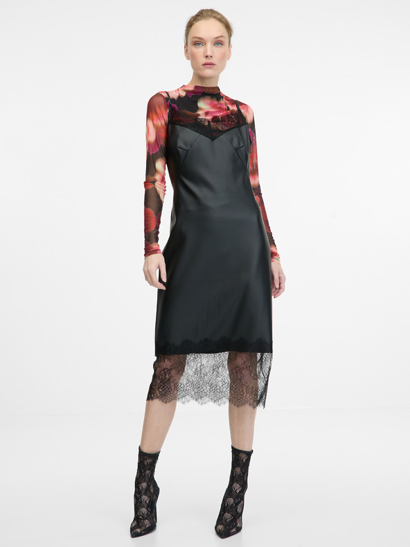 Orsay Abito midi in similpelle nero da donna ORSAY