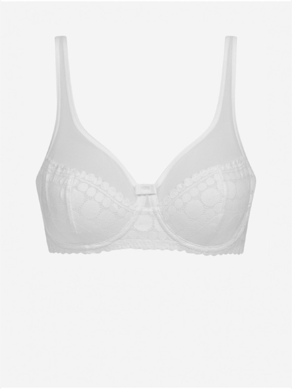DIM Reggiseno bianco da donna in pizzo DIM GENEROUS DOTTY UNDERWIRED BRA