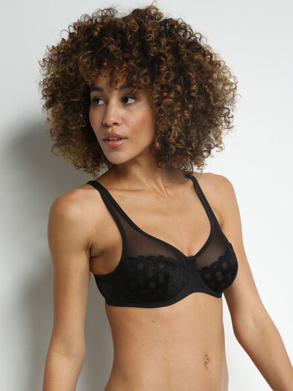 DIM Reggiseno nero da donna in pizzo Dim GENEROUS BRODERIE UNDERWIRE BRA