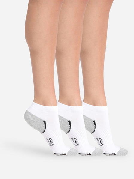 DIM Set di tre calzini sportivi da donna in grigio e bianco Dim SPORT IN-SHOE 3x