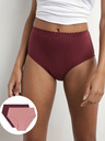 DIM Set di due slip a vita alta DIM Body touch bordeaux e rosa da donna