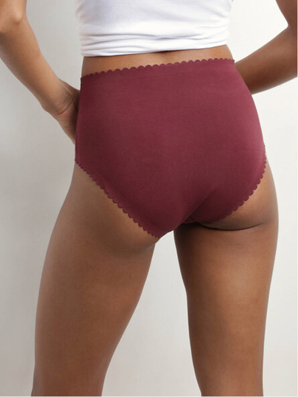 DIM Set di due slip a vita alta DIM Body touch bordeaux e rosa da donna