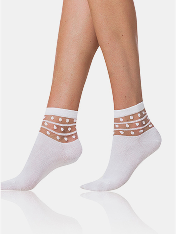 Bellinda Calzini bianchi da donna con dettaglio decorativo Bellinda TRENDY COTTON SOCKS