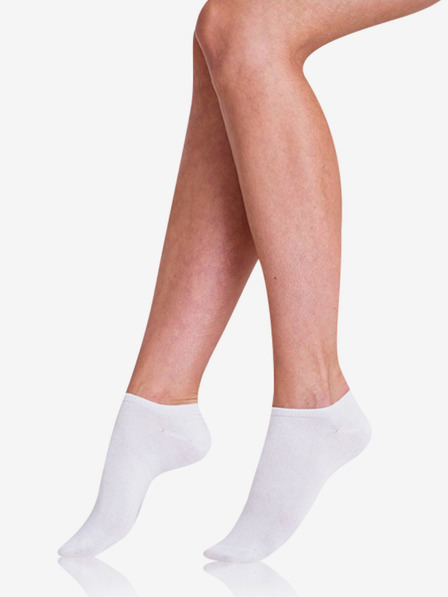 Bellinda Set di due calze da donna bianche Bellinda COTTON IN-SHOE SOCKS 2x