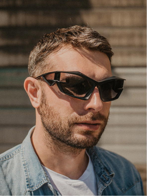 VEYREY VeyRey Occhiali da sole unisex futuristici Calictor nero universale