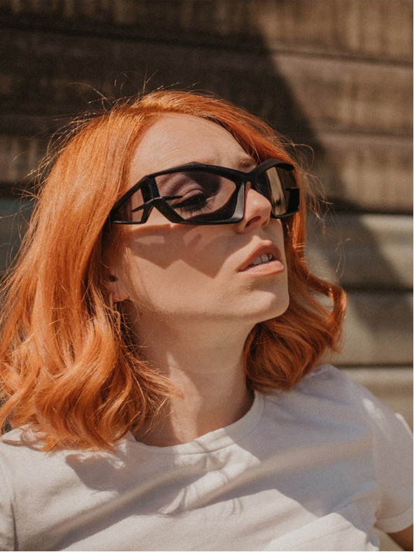 VEYREY VeyRey Occhiali da sole unisex futuristici Calictor nero universale