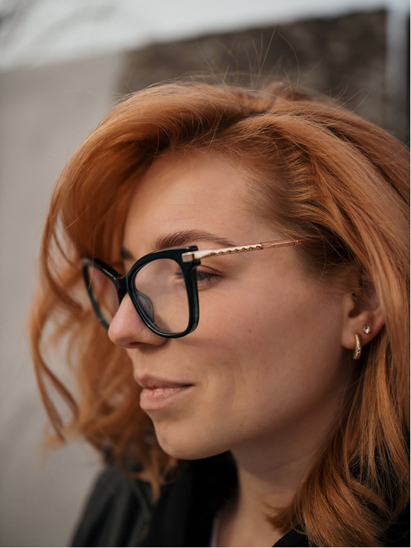 VEYREY Occhiali da sole da donna neri e oro che bloccano la luce blu VeyRey Buster