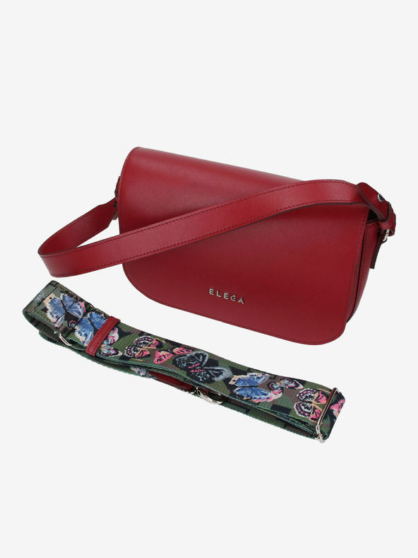 Elega Borsa a tracolla in pelle rossa da donna ELEGA Farfalle