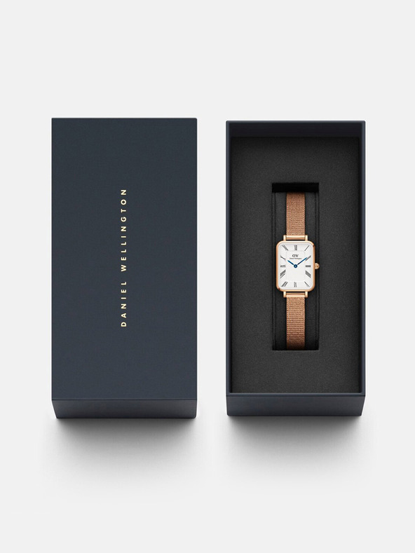 Daniel Wellington Orologio Daniel Wellington mesh Quadro Melrose rosa e oro da donna