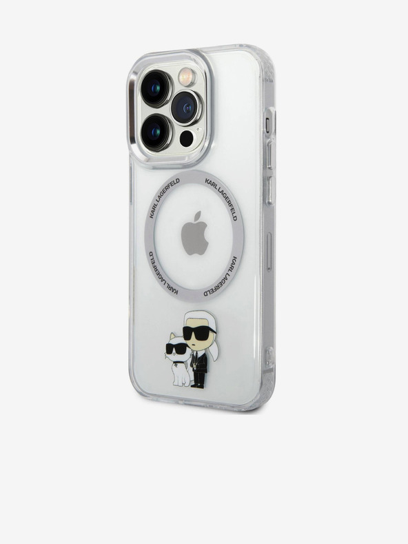 Karl Lagerfeld IML Karl and Choupette NFT MagSafe Back Cover per iPhone 15 Pro Transparent Karl Lagerfeld