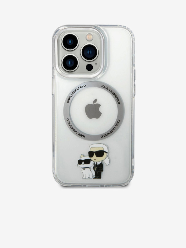 Karl Lagerfeld IML Karl and Choupette NFT MagSafe Back Cover per iPhone 15 Pro Transparent Karl Lagerfeld