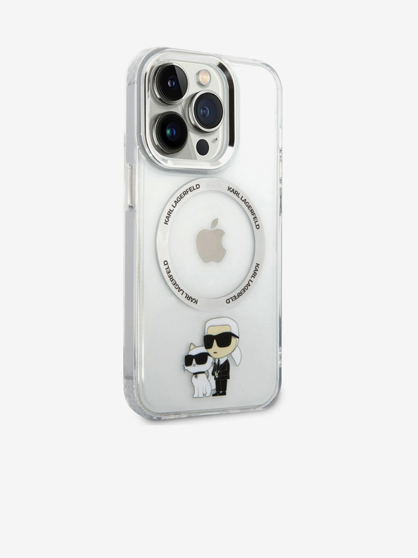 Karl Lagerfeld IML Karl and Choupette NFT MagSafe Back Cover per iPhone 15 Pro Transparent Karl Lagerfeld