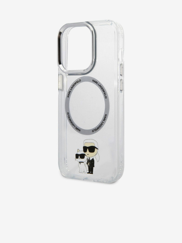 Karl Lagerfeld IML Karl and Choupette NFT MagSafe Back Cover per iPhone 15 Pro Transparent Karl Lagerfeld